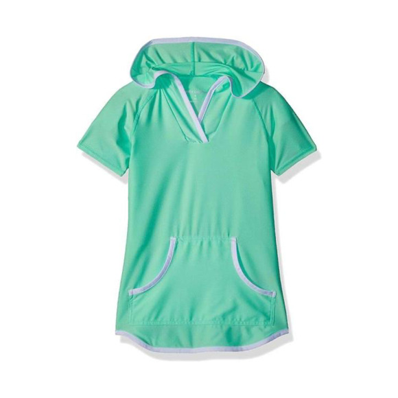 Free Country Youth Girl's Swim Sun Mesh Hooded Kangaroo Cover Up - NWT - Picture 1 of 3